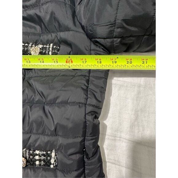 Anne Klein Black Quilted Jacket/Wool Trim, Sz M Excellent Condition A759 - Picture 8 of 10